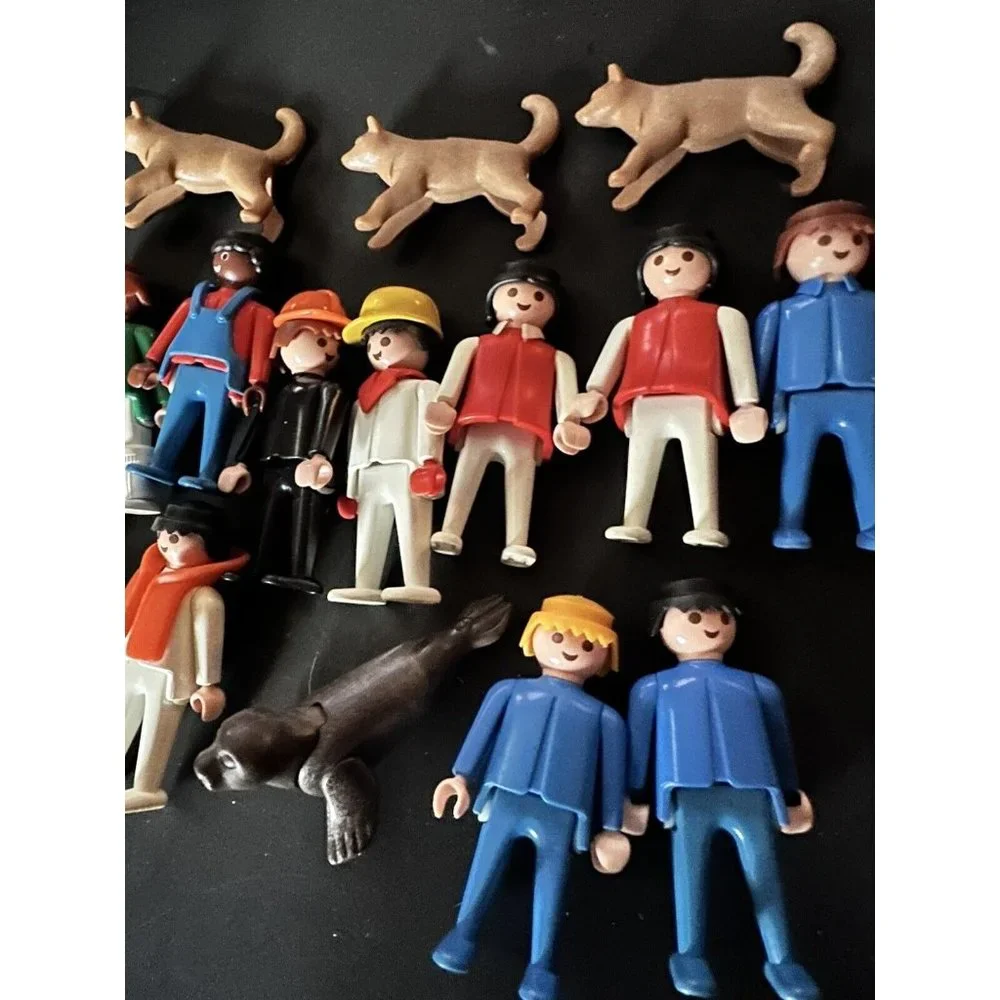 Vintage 1974 Geobra Playmobile Figures And animals Set‎